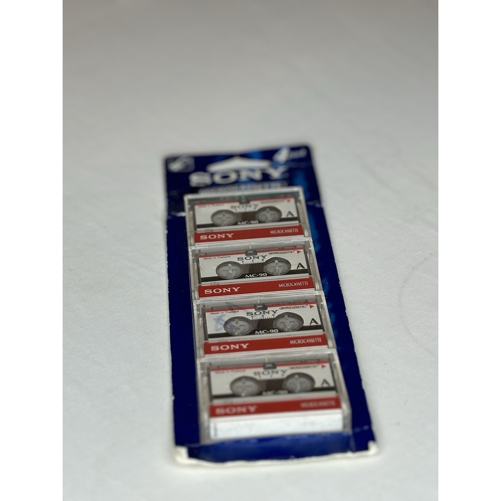 SONY Microcassette Autio Tapes 4 Pack 90 Minutes Each Sealed NEW Made in Mexico